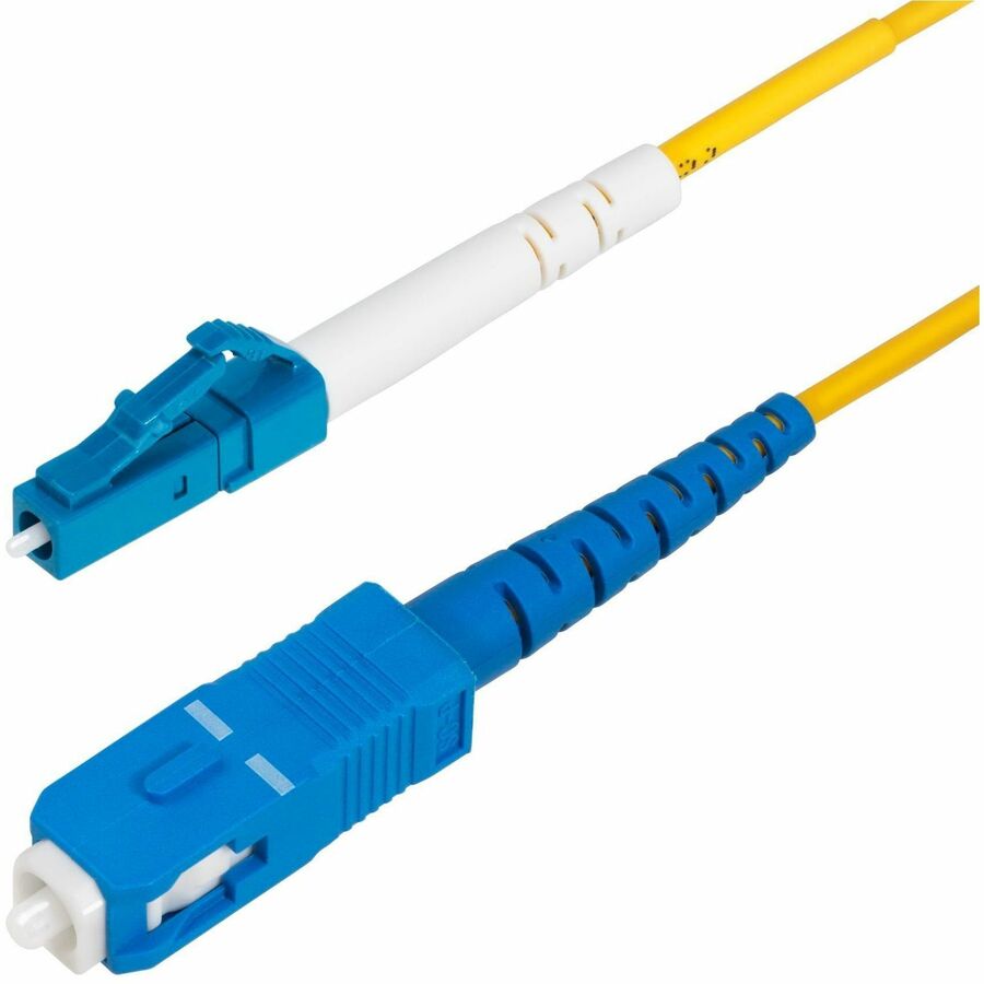 StarTech.com 1m (3.3ft) LC to SC (UPC) OS2 Single Mode Simplex Fiber Optic Cable, 9/125, 40G/100G, Low Insertion Loss, LSZH Jumper Cord SPSMLCSC-OS2-1M