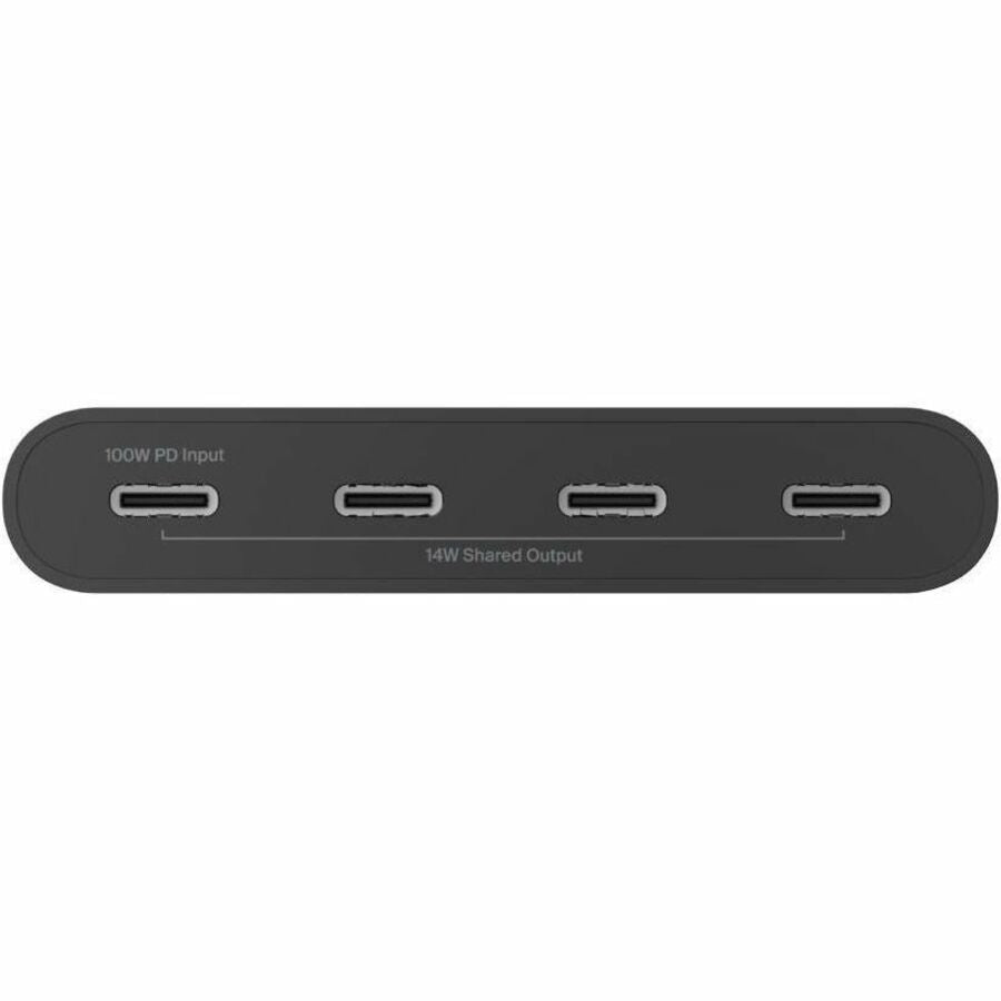 Belkin Connect USB-C 4-Port Hub, Adapter Dongle, 4xUSB-C Ports & 100W PD Max 10Gbps Data Transfer Mac/Chromebook AVC018BTBK