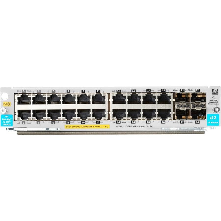 HPE 20-port 10/100/1000BASE-T PoE+ / 4-port 1G/10GbE SFP+ MACsec v3 zl2 Module J9990A