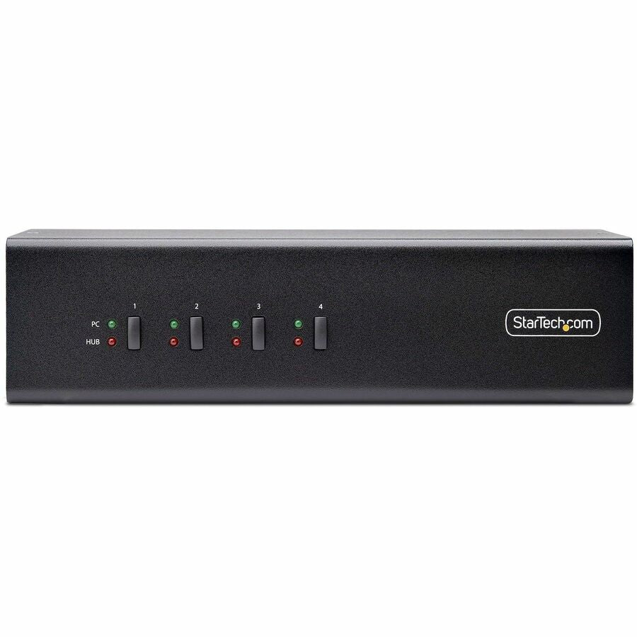 StarTech.com 4-Port Dual-Monitor DisplayPort KVM Switch, 4K 60Hz, 2x USB 5Gbps Ports, Hotkey/Push-Button Switching, TAA Compliant P4DD46A2-KVM-SWITCH