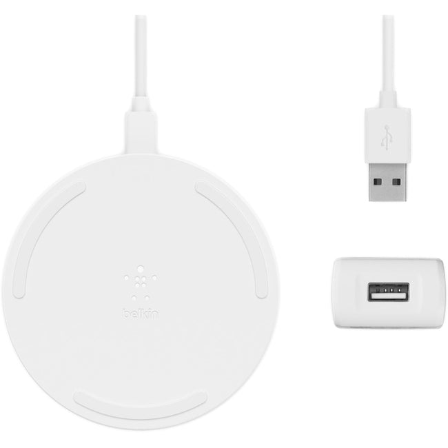 Belkin BoostCharge 10W Wireless Charging Pad + QC 3.0 Wall Charger + Cable WIA001TTWH