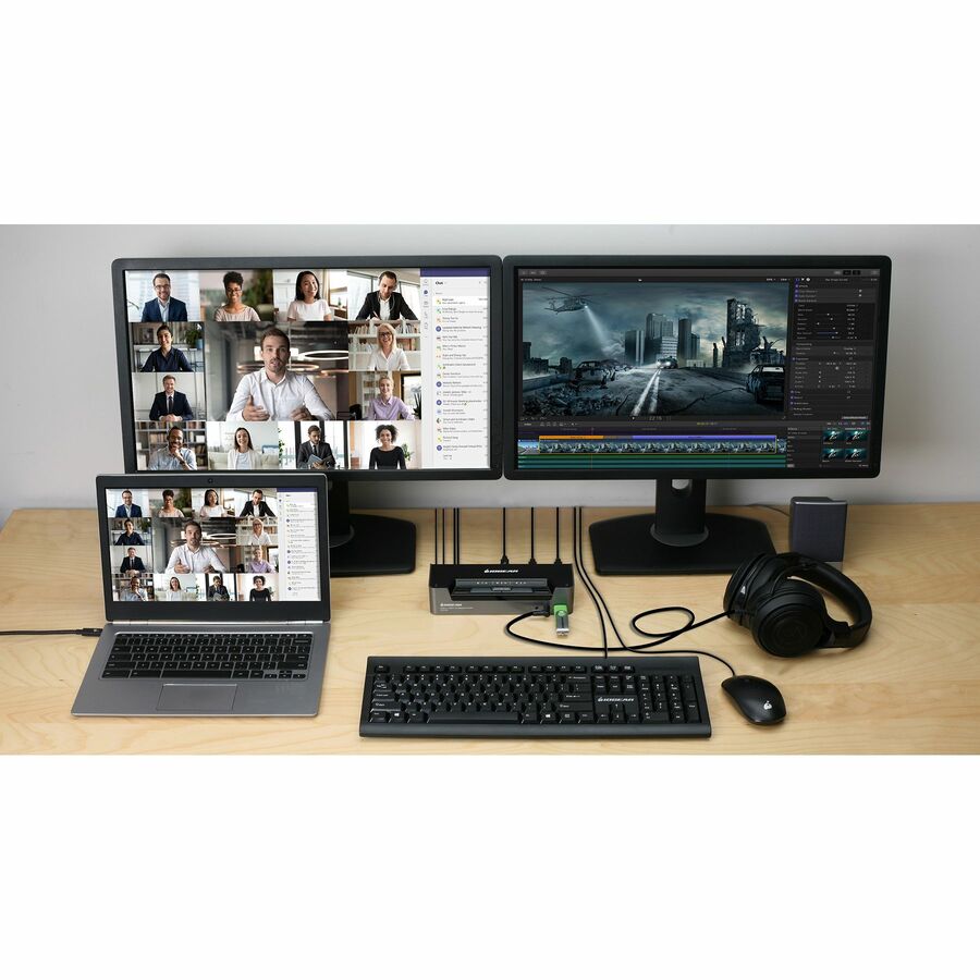 IOGEAR 3-Port 4K USB-C and DisplayPort KVMP Switch with Power Delivery GCS1953