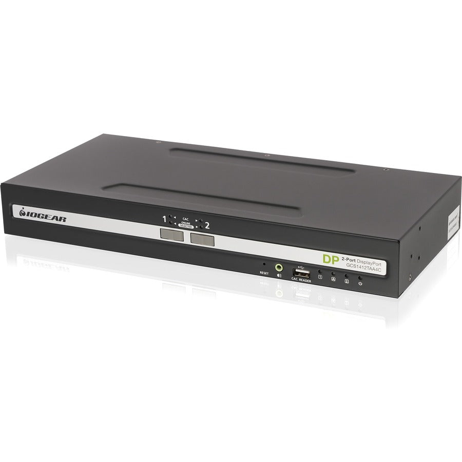 IOGEAR 2-Port Single View DisplayPort KVM Switch w/Audio and CAC support GCS1412TAA4C