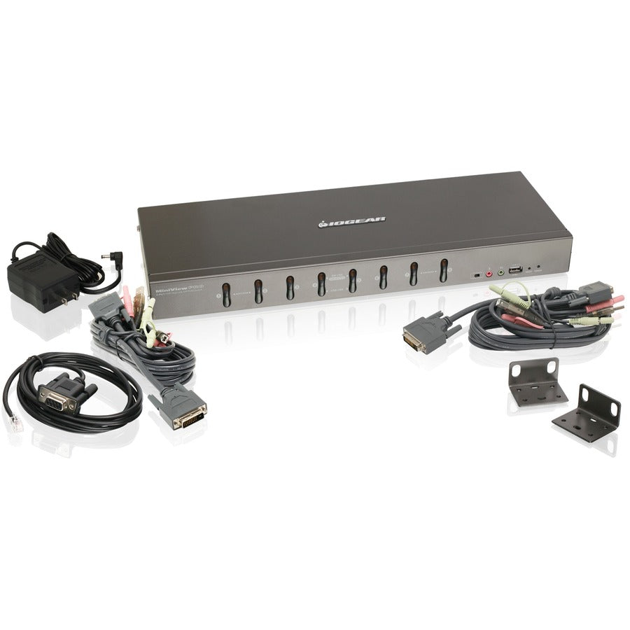 IOGEAR 8-Port Dual Link DVI KVMP with VGA Support GCS1208