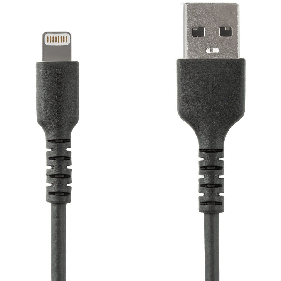 StarTech.com 3 foot/1m Durable Black USB-A to Lightning Cable, Rugged Heavy Duty Charging/Sync Cable for Apple iPhone/iPad MFi Certified RUSBLTMM1MB