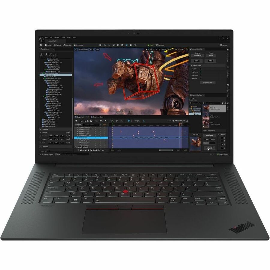 Lenovo ThinkPad P1 Gen 6 21FV001DUS 16" Mobile Workstation - WQXGA - Intel Core i7 13th Gen i7-13700H - 16 GB - 512 GB SSD - English Keyboard - Black Paint 21FV001DUS