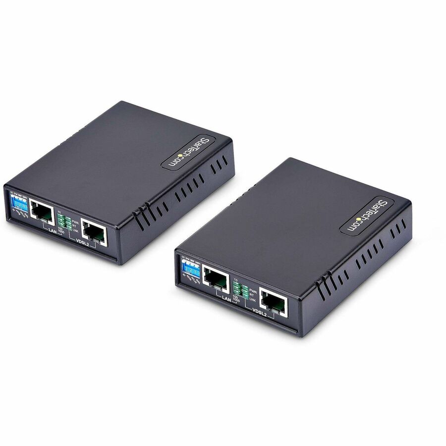 StarTech.com VDSL2 Ethernet Extender Kit over Single Pair Wire, Up to 0.6mi (1km) LAN Repeater over RJ11/CAT5e/CAT6, Replaces 110VDSLEXT VDSL-LAN-EXTENDER-1G