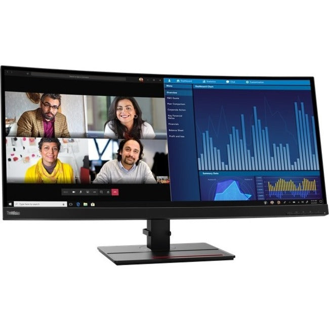 Lenovo ThinkVision P34W-20 34" Class UW-QHD Curved Screen LCD Monitor - 21:9 - Raven Black 62DCRAR3US