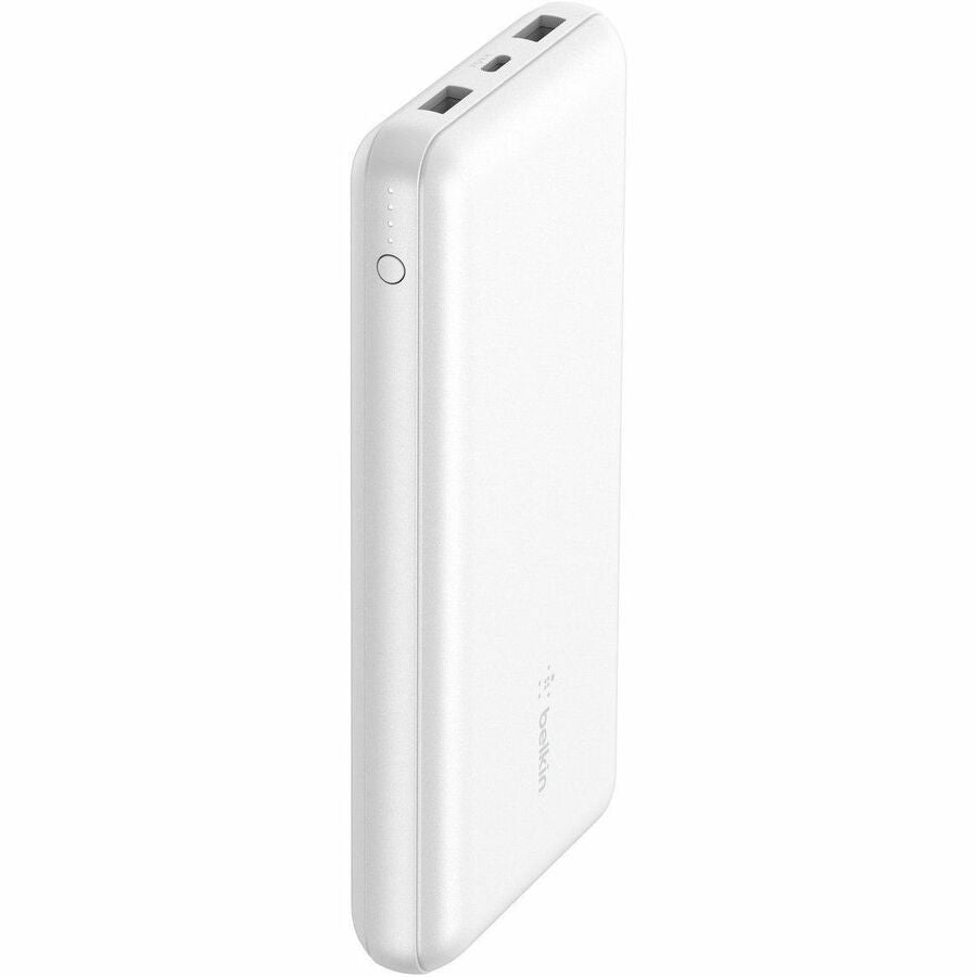 Belkin 15W 3-port USB Power Bank - 20K mAh - 2xUSB-A (12W), 1xUSB-C (15W) - Portable Charger - w/ USB-A to USB-C Cable - White BPB012BTWH
