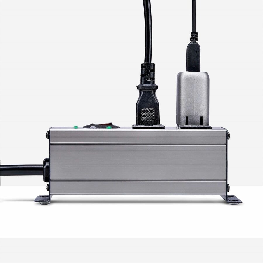 StarTech.com 4-Outlet Industrial Power Strip 125V/15A, EMI/RFI Isolation, Surge Protection, Mountable PDU, 8ft NEMA 5-15P Cord, UL Listed 4N515S8-POWER-STRIP