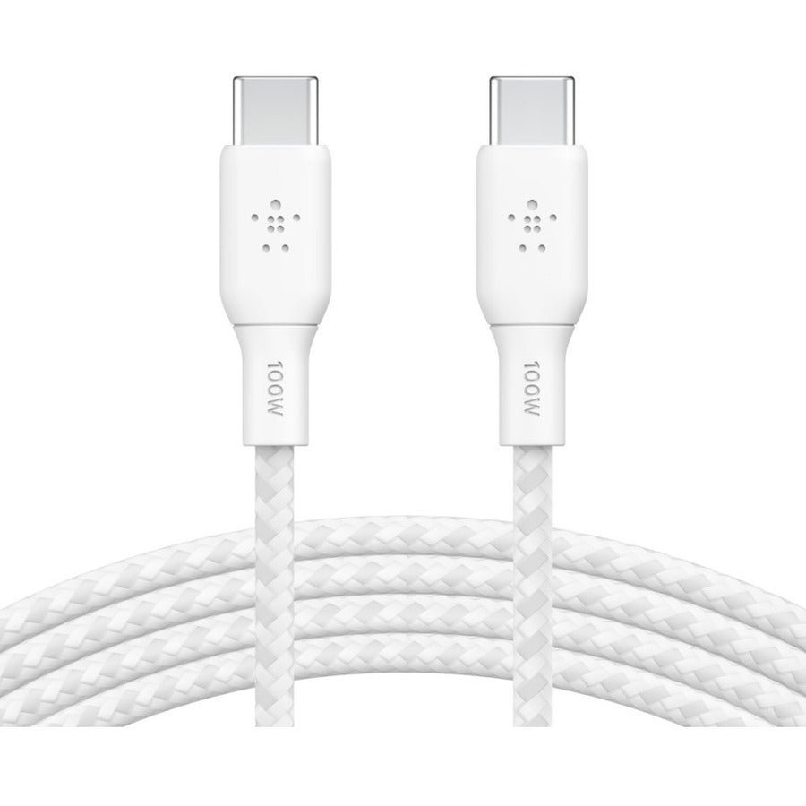 Belkin BoostCharge USB-C to USB-C Cable 100W - (2 meter / 6.6 foot, White) CAB014bt2MWH