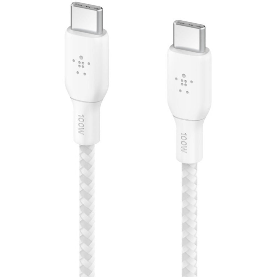 Belkin BoostCharge USB-C to USB-C Cable 100W - (2 meter / 6.6 foot, White) CAB014bt2MWH