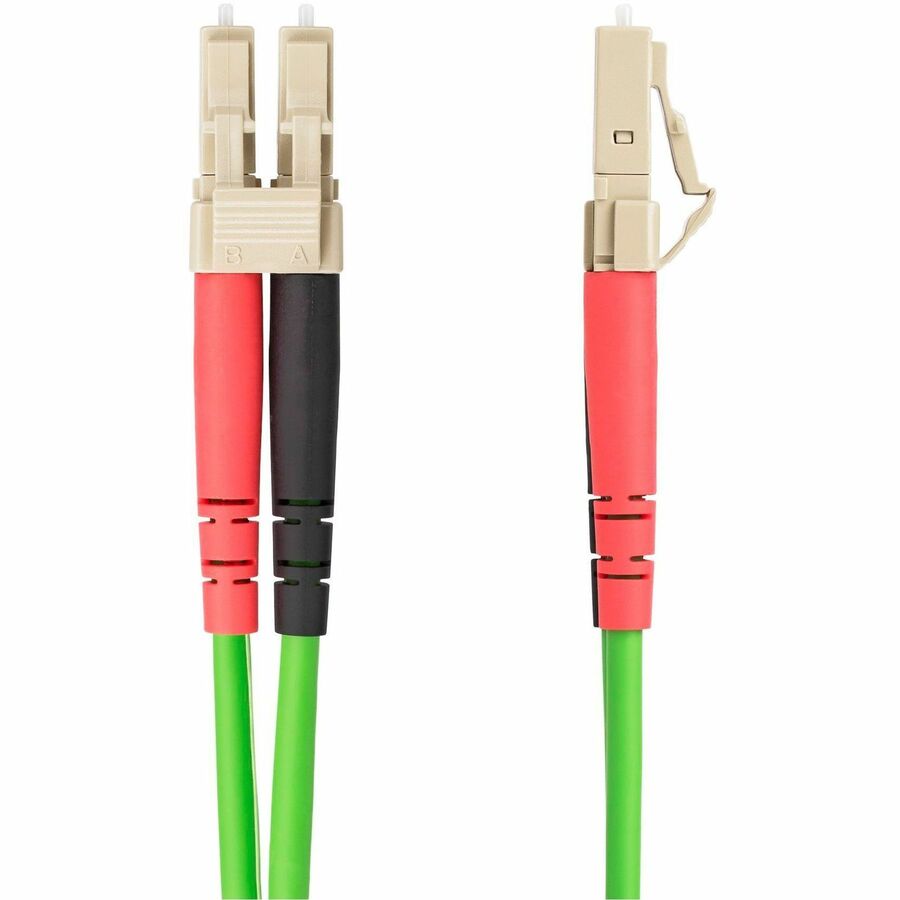 StarTech.com 1m (3.3ft) LC to LC (UPC) OM5 Multimode Fiber Optic Cable, 50/125µm Duplex Zipcord, 40G/100G, LSZH Fiber Jumper Cord LCLCL-1M-OM5-FIBER