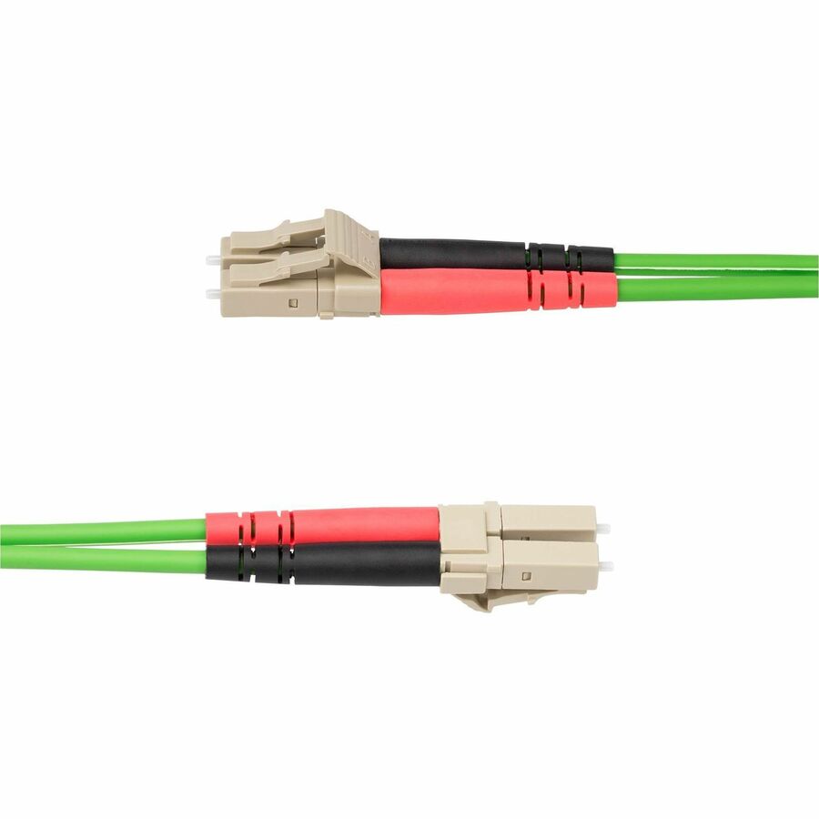 StarTech.com 1m (3.3ft) LC to LC (UPC) OM5 Multimode Fiber Optic Cable, 50/125µm Duplex Zipcord, 40G/100G, LSZH Fiber Jumper Cord LCLCL-1M-OM5-FIBER