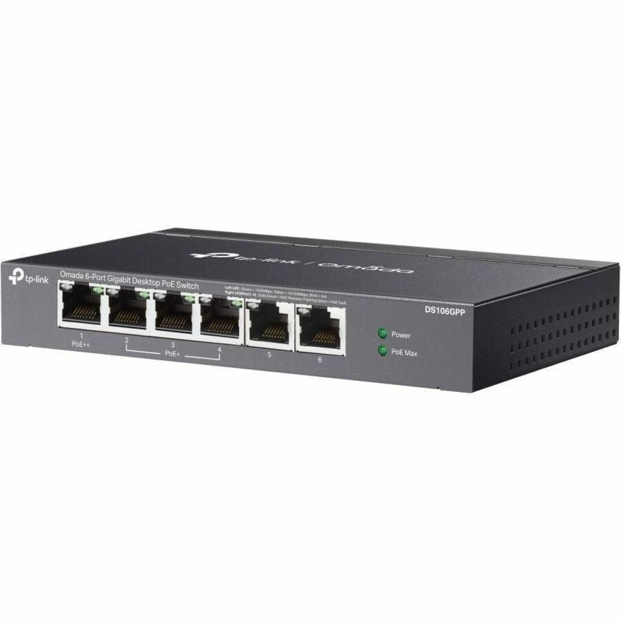 TP-Link Omada 6-Port Gigabit Desktop Switch with 3-Port PoE+ and 1-Port PoE++ DS106GPP
