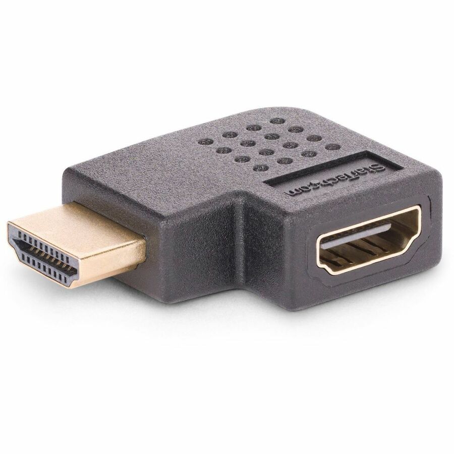 StarTech.com Right Angle HDMI 2.0 Adapter, Male to Female, Horizontal 90-Degree Angled HDMI Port Saver, 4K 60Hz, High Speed HDMI Connector Extension HDMI2HDMIMFRA