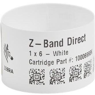 Zebra Wristband Polypropylene 1 x 11in Direct Thermal Zebra Z-Band Direct 1 in core 10005008