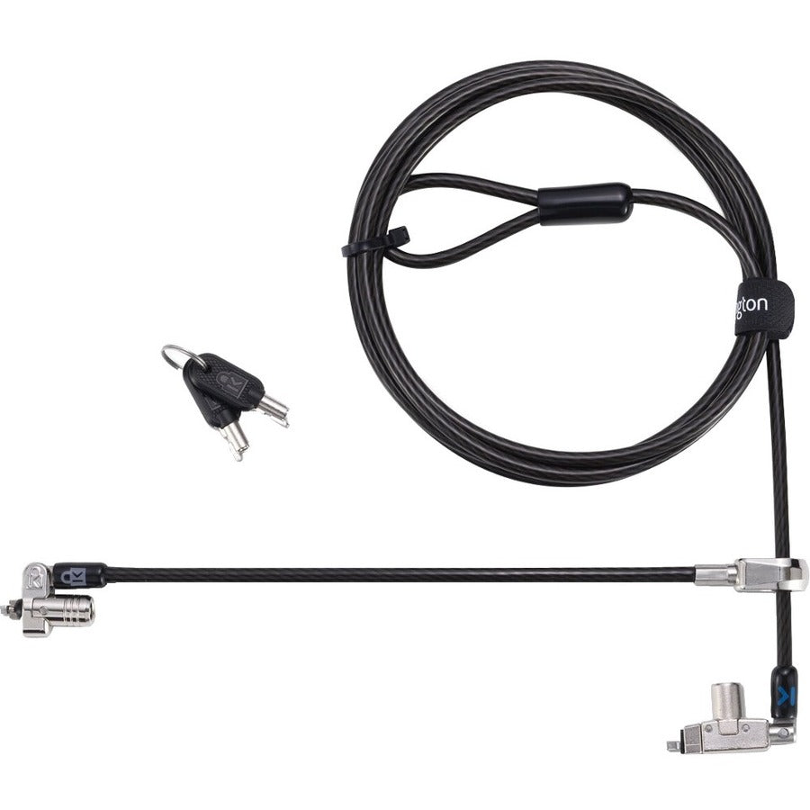 Kensington Slim N17 2.0 Keyed Dual Head Laptop Lock for Wedge-Shaped Slots - Master Keyed K60509M