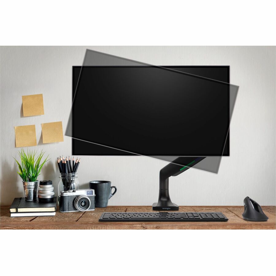 Kensington SmartFit Mounting Arm for Monitor, Curved Screen Display, Flat Panel Display - Black - Landscape/Portrait 59600