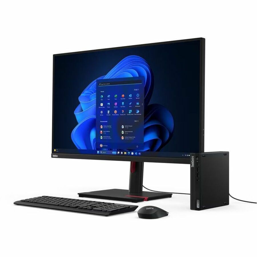 Lenovo ThinkCentre M70q Gen 5 12TD001MCA Desktop Computer - Intel Core i3 14th Gen i3-14100T - 16 GB - 256 GB SSD - Tiny - Black 12TD001MCA