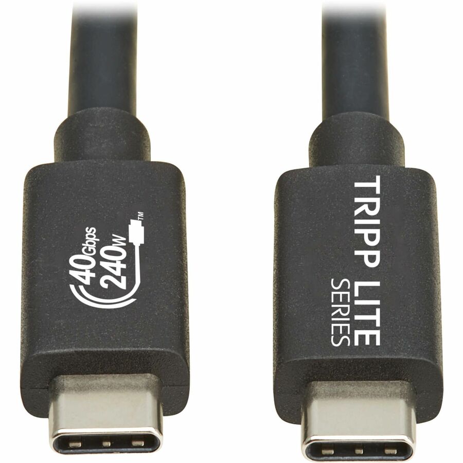 Tripp Lite by Eaton USB4 40Gbps Cable (M/M) - USB-C, 8K 60 Hz, 240W PD Charging, Black, 1.2 m (4 ft. U521-1P2M-BK