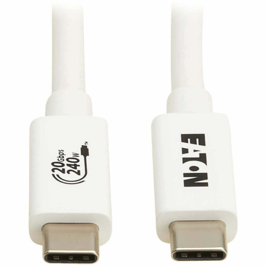 Tripp Lite by Eaton USB4 20Gbps Cable (M/M) - USB-C, 4K 60 Hz, 240W PD Charging, White, 2 m (6.6 ft) U521-1P0M-WH20G