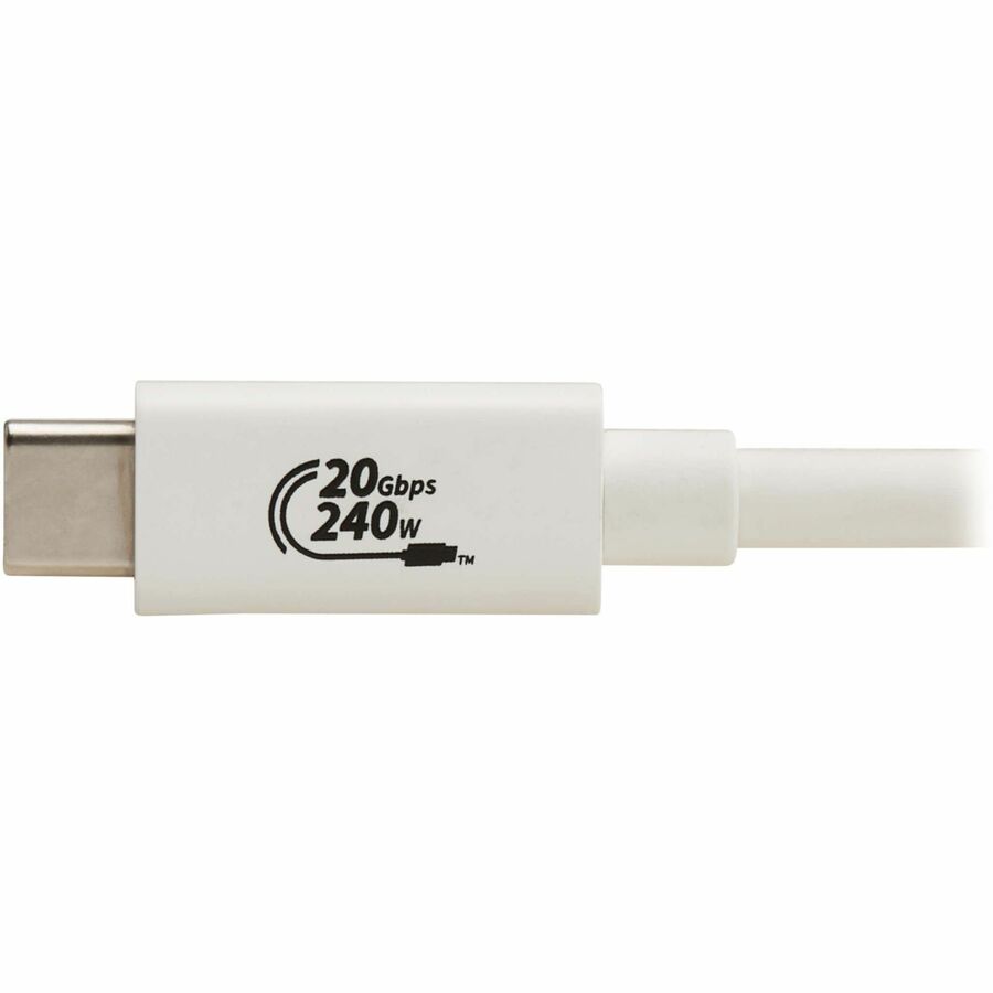 Tripp Lite by Eaton USB4 20Gbps Cable (M/M) - USB-C, 4K 60 Hz, 240W PD Charging, White, 2 m (6.6 ft) U521-1P0M-WH20G