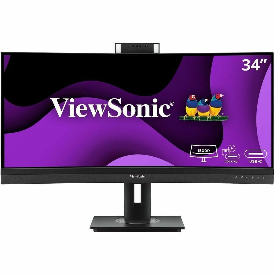 ViewSonic VG3457CV 34" (863.60 mm) Class Webcam UW-QHD Curved Screen LED Monitor - 21:9 - Black VG3457CV