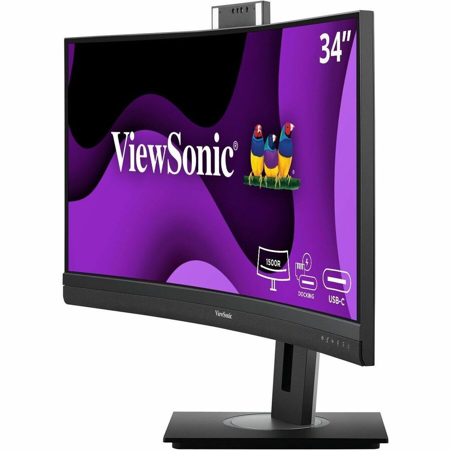 ViewSonic VG3457CV 34" (863.60 mm) Class Webcam UW-QHD Curved Screen LED Monitor - 21:9 - Black VG3457CV