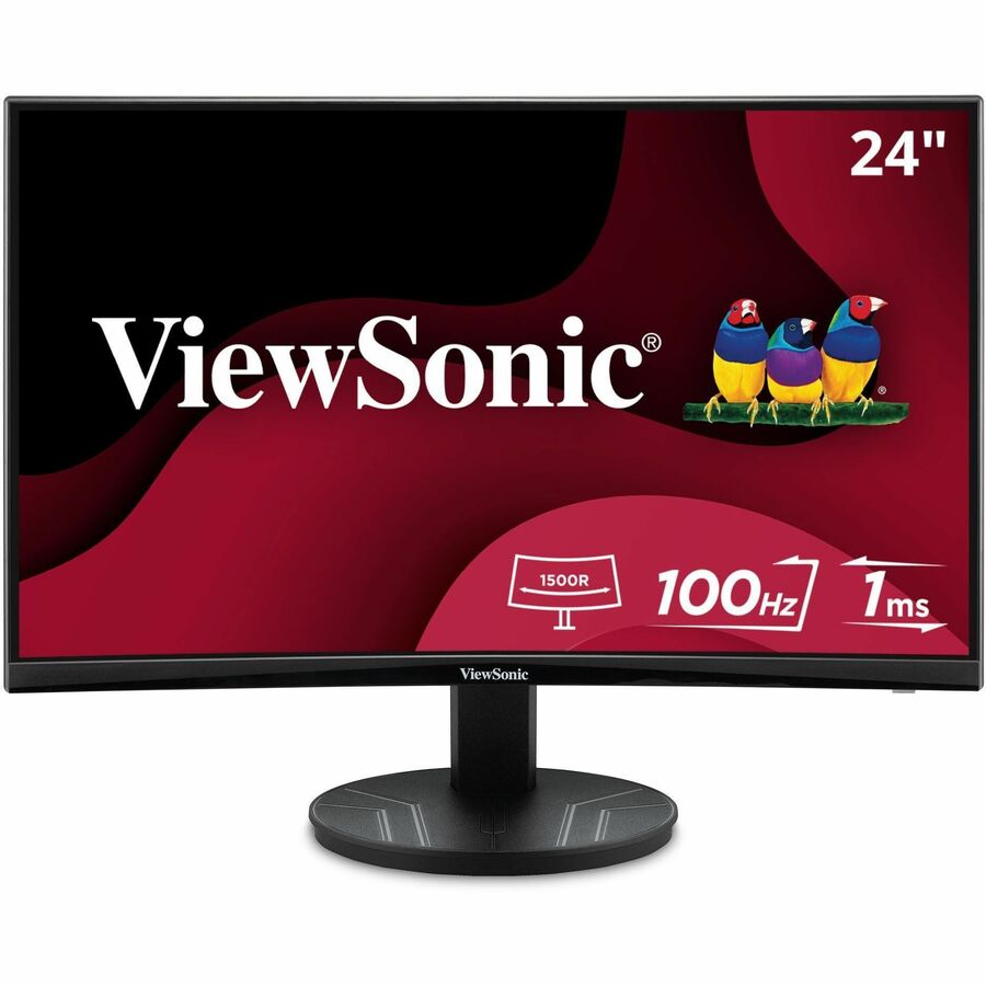 ViewSonic VA2416C 24" (609.60 mm) Class Full HD Curved Screen LED Monitor - 16:9 - Black VA2416C