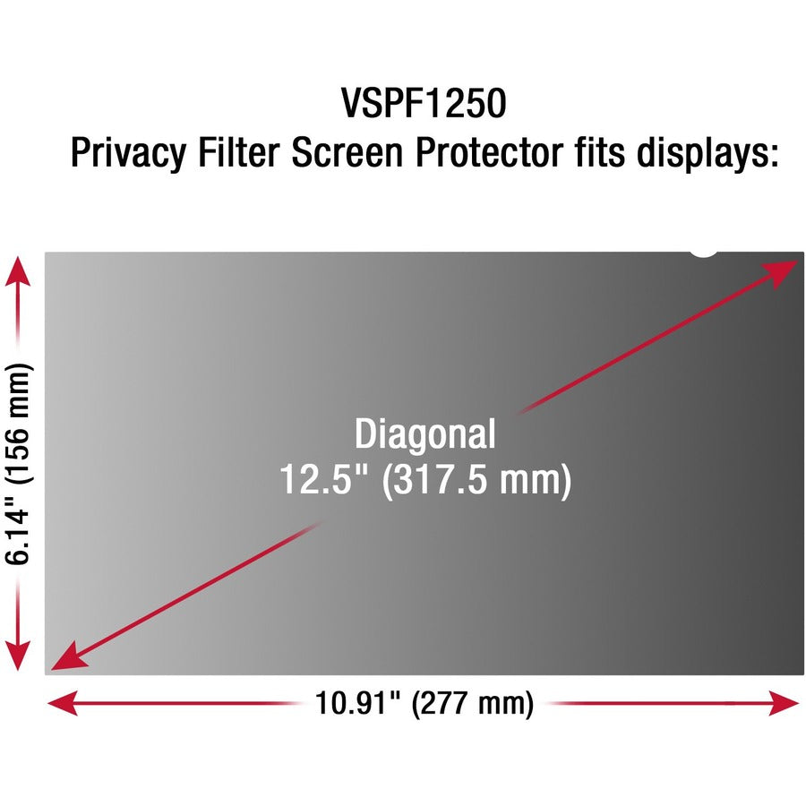 ViewSonic Privacy Screen Filter Black VSPF1250