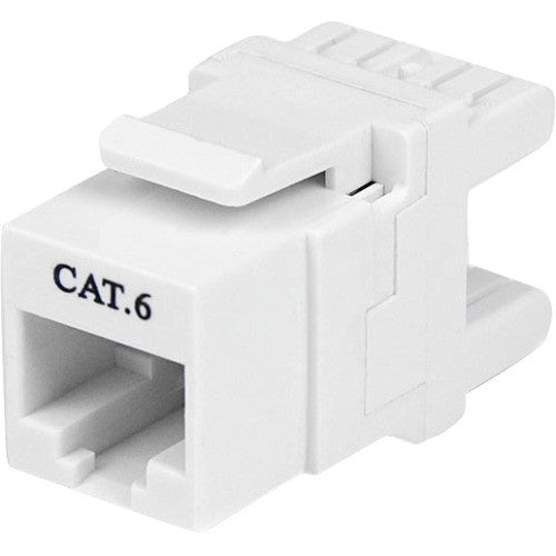 StarTech.com 180° Cat 6 Keystone Jack - RJ45 Ethernet Cat6 Wall Jack White - 110 Type C6KEY110SWH