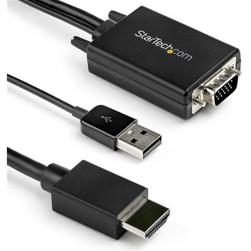 StarTech.com Câble convertisseur VGA vers HDMI de 3 m avec prise en charge audio USB - Câble adaptateur vidéo analogique vers numérique 1080p - VGA mâle vers HDMI mâle VGA2HDMM3M
