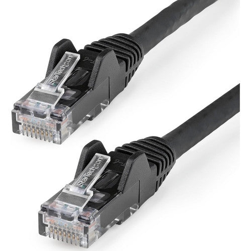 StarTech.com Câble Ethernet CAT6 de 1,8 m, LSZH (faible fumée, sans halogène) 10 GbE sans accroc, 100 W PoE UTP RJ45, cordon de brassage réseau noir, ETL N6LPATCH6BK