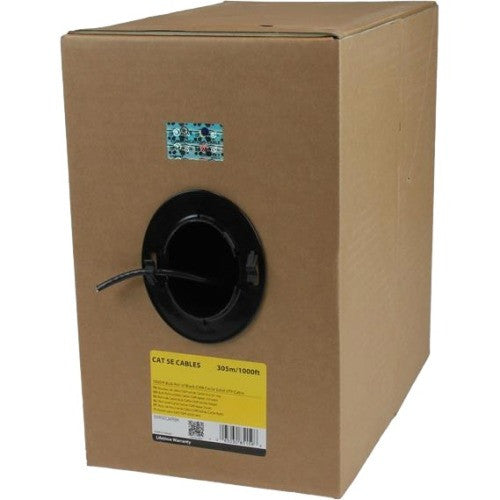 StarTech.com 1000 ft Bulk Roll of Black CMR Cat5e Solid UTP Riser Cable WIR5ECMRBK
