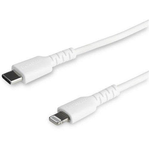StarTech.com 6 foot/2m Durable White USB-C to Lightning Cable, Rugged Heavy Duty Charging/Sync Cable for Apple iPhone/iPad MFi Certified RUSBCLTMM2MW