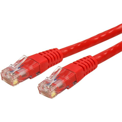 StarTech.com 7ft CAT6 Ethernet Cable - Red Molded Gigabit - 100W PoE UTP 650MHz - Category 6 Patch Cord UL Certified Wiring/TIA C6PATCH7RD