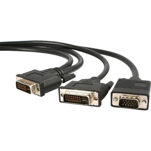 StarTech.com 6 ft DVI-I Male to DVI-D Male and HD15 VGA Male Video Splitter Cable - DVI splitter - DVI-I (M) - HD-15, DVI-D (M) - 1.8 m DVIVGAYMM6