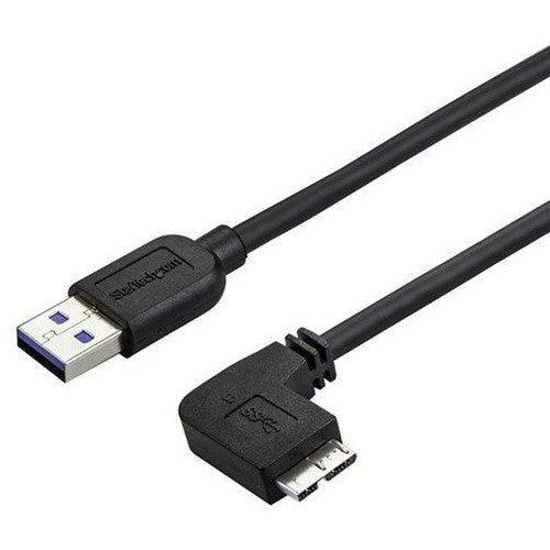 StarTech.com Câble micro USB 3.0 fin de 0,5 m - M/M - USB 3.0 A vers micro USB à angle droit - USB 3.1 Gen 1 (5 Gbit/s) USB3AU50CMRS