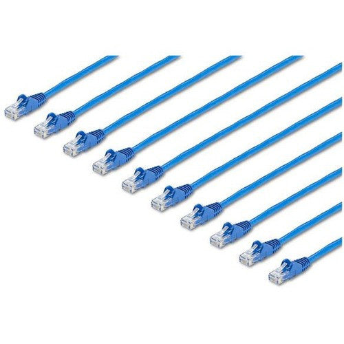 StarTech.com Câble CAT6 de 25 pieds - Paquet de 10 - Câble de raccordement BlueCAT6 - Connecteurs RJ45 sans accroc - Câble de catégorie 6 - 24 AWG (N6PATCH25BL10PK) N6PATCH25BL10PK