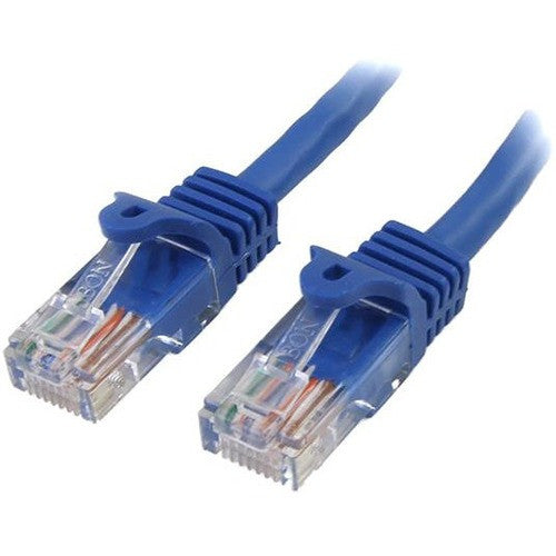 StarTech.com Câble de brassage UTP RJ45 sans accroc Cat5e bleu de 1 pied - Cordon de brassage de 1 pied RJ45PATCH1