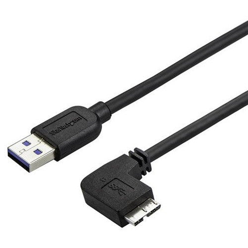 StarTech.com 1m 3 ft Slim Micro USB 3.0 Cable - M/M - USB 3.0 A to Right-Angle Micro USB - USB 3.1 Gen 1 (5 Gbps) USB3AU1MRS