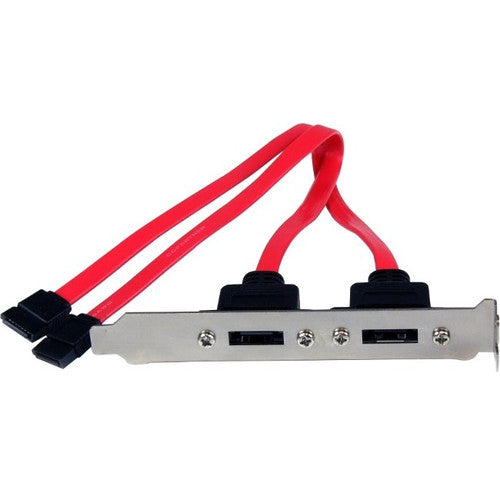 StarTech.com 2 Port SATA to eSATA Slot Plate Bracket - Serial ATA internal to external panel - 7 pin Serial ATA - 7 pin external Serial ATA ESATAPLATE2