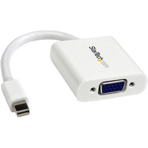 StarTech.com Mini DisplayPort to VGA Adapter - White - 1080p - Thunderbolt to VGA Monitor Adapter - Mini DP to VGA Converter MDP2VGAW