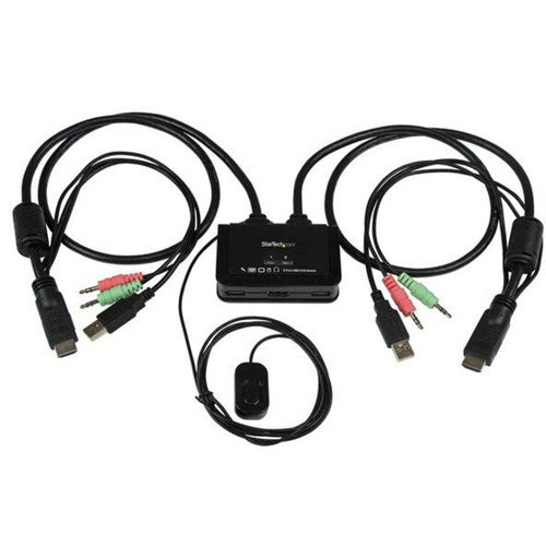 StarTech.com Commutateur KVM avec câble HDMI USB 2 ports avec audio et commutateur à distance - Alimenté par USB SV211HDUA
