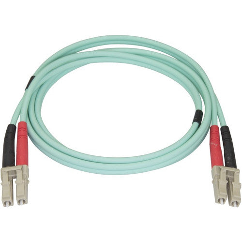 StarTech.com Fibre multimode duplex Aqua OM4 - 1 m - 100 Go - 50/125 - Fibre OM4 - Câble de raccordement fibre LC vers LC 450FBLCLC1