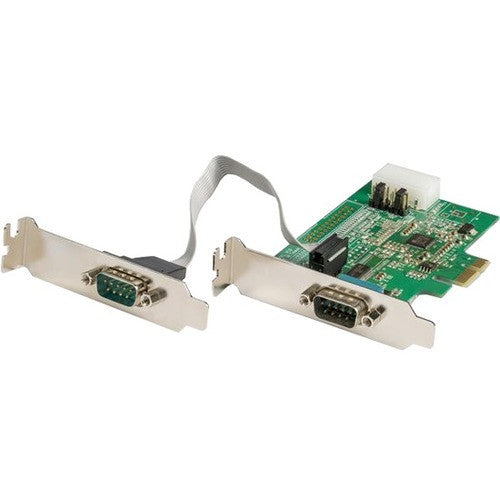StarTech.com 2-port PCI Express RS232 Serial Adapter Card - PCIe Serial DB9 Controller Card 16950 UART - Low Profile - Windows and Linux PEX2S953LP