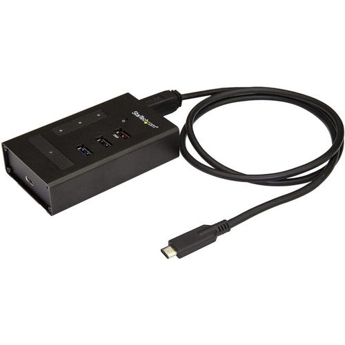 StarTech.com Hub USB-C 4 ports - 1x USB-C et 3x USB-A - Hub USB Type-C en métal montable - 5 Gbit/s USB 3.1/3.2 Gen 1 - Auto-alimenté - BC 1.2 HB30C3A1CST