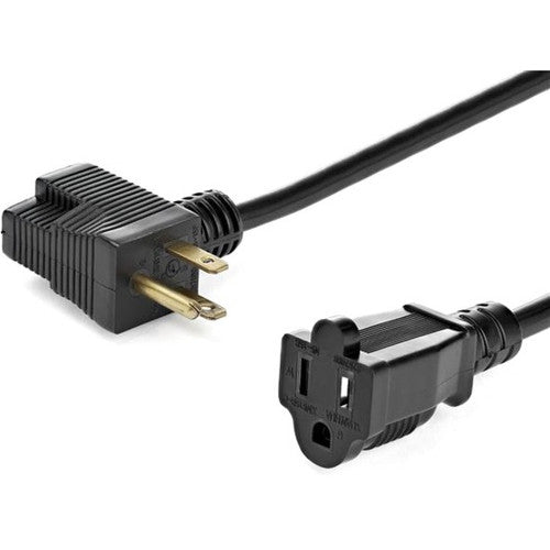 StarTech.com 1ft (0.3m) Short Extension Cord, NEMA 5-15P/R to NEMA 5-15R, 13A 125V, 16AWG, Black, Outlet Saver Power Extension Cable PAC102