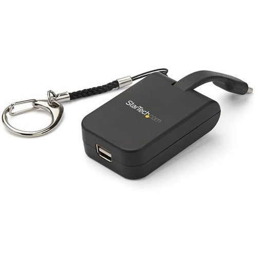 StarTech.com Compact USB C to VGA Adapter - 1080p Active USB Type-C to VGA Display Converter w/ Keychain Ring - Thunderbolt 3 Compatible CDP2VGAFC